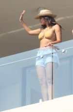 PIA MILLER on Balcony of Her Hotel in Sydney 12/27/2019