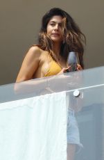 PIA MILLER on Balcony of Her Hotel in Sydney 12/27/2019