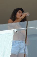 PIA MILLER on Balcony of Her Hotel in Sydney 12/27/2019