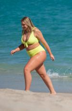 Pregnant ISKRA LAWRENCE in Bikini at a Beach in Miami 12/05/2019