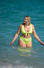 Pregnant ISKRA LAWRENCE in Bikini at a Beach in Miami 12/05/2019