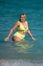 Pregnant ISKRA LAWRENCE in Bikini at a Beach in Miami 12/05/2019