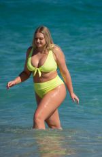 Pregnant ISKRA LAWRENCE in Bikini at a Beach in Miami 12/05/2019