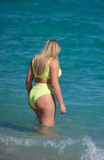 Pregnant ISKRA LAWRENCE in Bikini at a Beach in Miami 12/05/2019