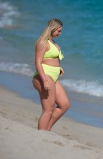 Pregnant ISKRA LAWRENCE in Bikini at a Beach in Miami 12/05/2019