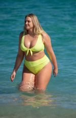 Pregnant ISKRA LAWRENCE in Bikini at a Beach in Miami 12/05/2019
