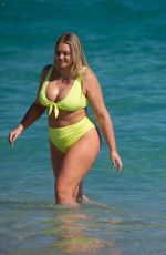 Pregnant ISKRA LAWRENCE in Bikini at a Beach in Miami 12/05/2019
