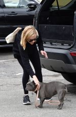 REESE WITHERSPOON Out with her Dog Pepper in Brentwood 12/08/2019
