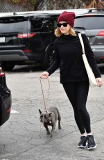 REESE WITHERSPOON Out with her Dog Pepper in Brentwood 12/08/2019