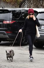 REESE WITHERSPOON Out with her Dog Pepper in Brentwood 12/08/2019