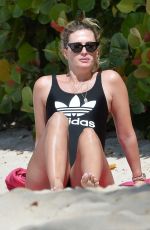 RHEA DURHAM in Adidas Swimsuit on the Beach in Barbados 12/30/2019