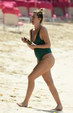 RHEA DURHAM in Swimsuit on the Beach in Barbados 12/28/2019
