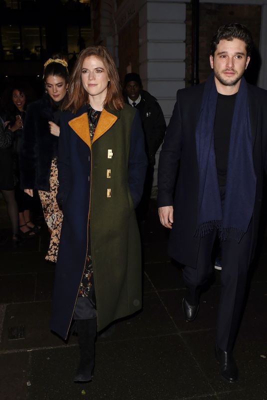 ROSE LESLIE and Kit Harington Leaves Night Out in London 12/10/2019