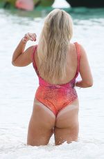 SAFFRON BAKER in Swimsuit at a Beach in Barbados 12/28/2019