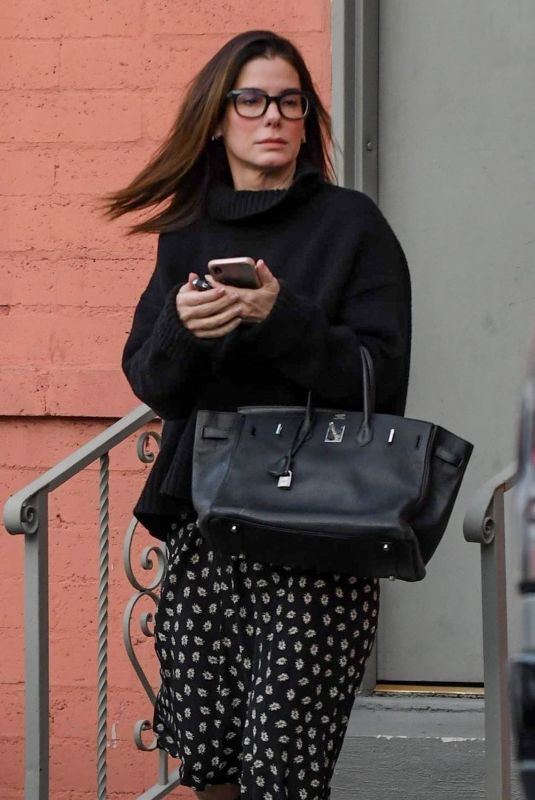 SANDRA BULLOCK Leaves a Business Meeting in Beverly Hills 12/16/2019