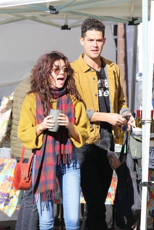 SARAH HYLAND and Wells Adams at Farmers Market in Los Angeles 12/15/2019
