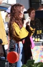 SARAH HYLAND and Wells Adams at Farmers Market in Los Angeles 12/15/2019