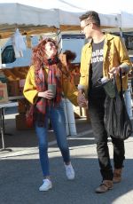 SARAH HYLAND and Wells Adams at Farmers Market in Los Angeles 12/15/2019
