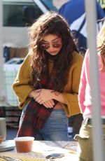 SARAH HYLAND and Wells Adams at Farmers Market in Los Angeles 12/15/2019