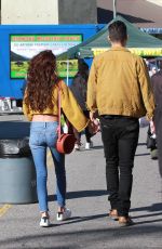 SARAH HYLAND and Wells Adams at Farmers Market in Los Angeles 12/15/2019