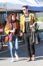 SARAH HYLAND and Wells Adams at Farmers Market in Los Angeles 12/15/2019