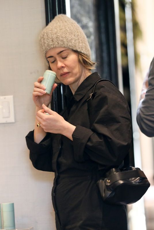 SARAH PAULSON Out on Melrose Place in West Hollywood 12/20/2019