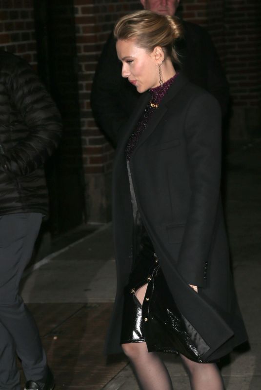 SCARLETT JOHANSSON Arrives at Late Show with Stephen Colbert in New York 12/05/2019