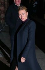 SCARLETT JOHANSSON Arrives at Late Show with Stephen Colbert in New York 12/05/2019
