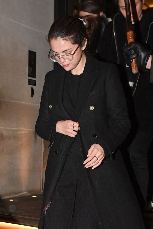 SELENA GOMEZ Leaves Her Hotel in London 12/10/2019