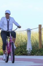 SHAKIRA Riding a Bike Out at Beach in Miami 12/27/2019