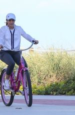SHAKIRA Riding a Bike Out at Beach in Miami 12/27/2019