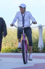 SHAKIRA Riding a Bike Out at Beach in Miami 12/27/2019