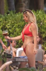 STEFANIE KNIGHT in a Red Bikini at a Beach in Tulum 12/25/2019