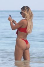 STEFANIE KNIGHT in a Red Bikini at a Beach in Tulum 12/25/2019