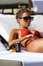 SYLVIE MEIS in a Red Bikini on the Beach in Miami 12/01/2019