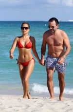SYLVIE MEIS in a Red Bikini on the Beach in Miami 12/01/2019