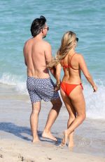 SYLVIE MEIS in a Red Bikini on the Beach in Miami 12/01/2019