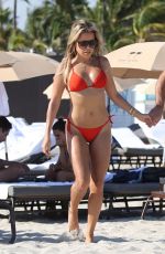 SYLVIE MEIS in a Red Bikini on the Beach in Miami 12/01/2019