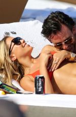 SYLVIE MEIS in a Red Bikini on the Beach in Miami 12/01/2019