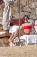 TATIANA DIETEMAN in a Red Bikini at a Beach in Mexico 12/30/2019