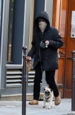VANESSA PARADIS Out with Her Dog in Paris 12/14/2019