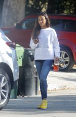 ZOE SALDANA Makeup Free Out in Beverly Hills 12/13/2019