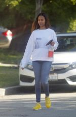 ZOE SALDANA Makeup Free Out in Beverly Hills 12/13/2019