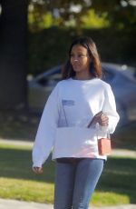 ZOE SALDANA Makeup Free Out in Beverly Hills 12/13/2019