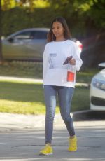 ZOE SALDANA Makeup Free Out in Beverly Hills 12/13/2019