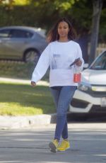 ZOE SALDANA Makeup Free Out in Beverly Hills 12/13/2019