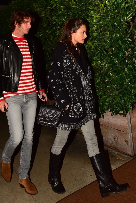 ALESSANDRA AMBROSIO and Nicolo Oddi Out for Dinner in Santa Monica 01/25/2020