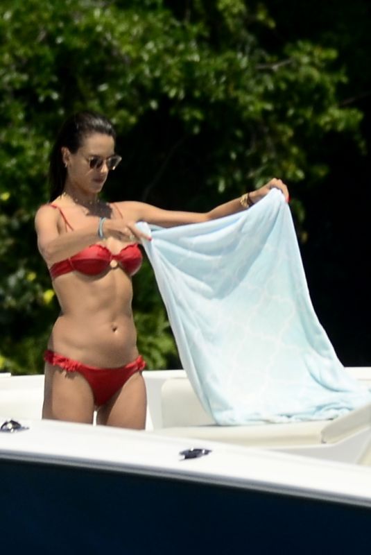 ALESSANDRA AMBROSIO in a Red Bikini on Holiday in Florianopolis 01/05/2020