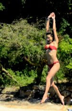 ALESSANDRA AMBROSIO in a Red Bikini on Holiday in Florianopolis 01/05/2020