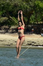 ALESSANDRA AMBROSIO in a Red Bikini on Holiday in Florianopolis 01/05/2020